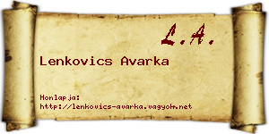 Lenkovics Avarka névjegykártya